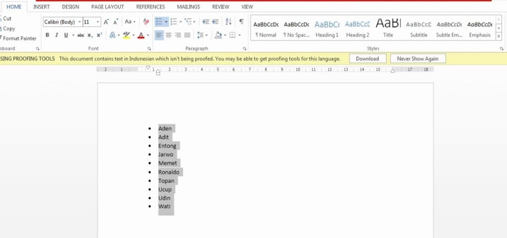 Cara Mengurutkan Nama Sesuai Abjad Di Word Inwepo