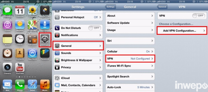 setting vpn di ios