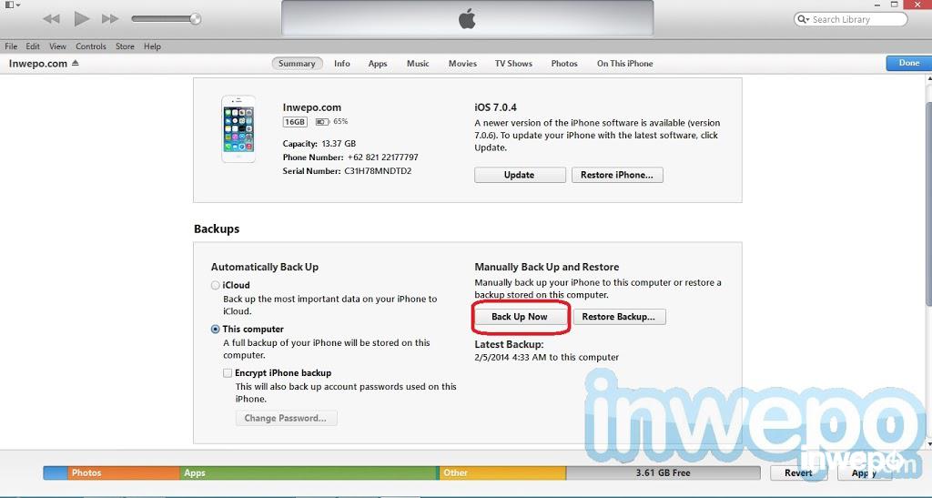 Cara Backup dan Restore iOS di iPhone iPad iPod 5