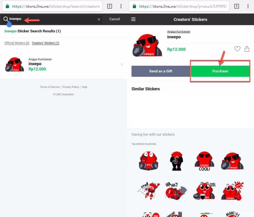 Cara Beli Sticker LINE Messenger Menggunakan Pulsa – Inwepo