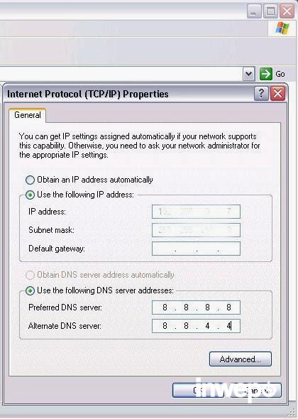 Setting DNS di Windows XP