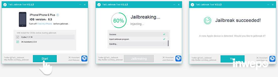Cara Jailbreak iOS 8.1.3 - 8.3 Untethered 2