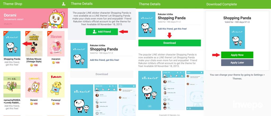 Cara Download Tema LINE Shopping Panda Gratis