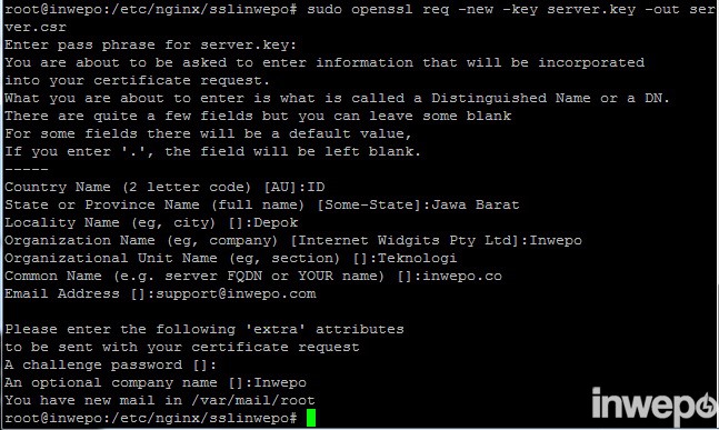 Cara Membuat dan Menginstall SSL di Nginx Debian 3