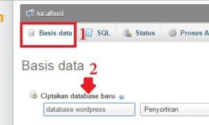 membuat database di phpmyadmin