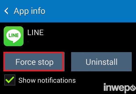 force stop line android