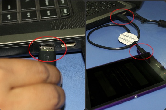sambungkan USB Sony Xperia Z ke PC/Laptop