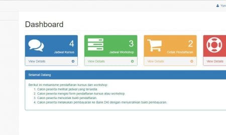 Cara Membuat Website Pendaftaran Kursus di Dashboard User Session