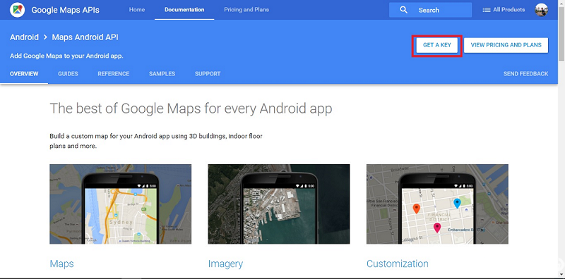 menu utama google maps api key