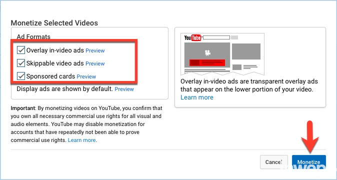 Cara Memonetisasi atau Menampilkan Iklan di YouTube Channel 4