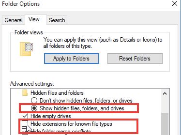 cara menampilkan extensi format file di windows