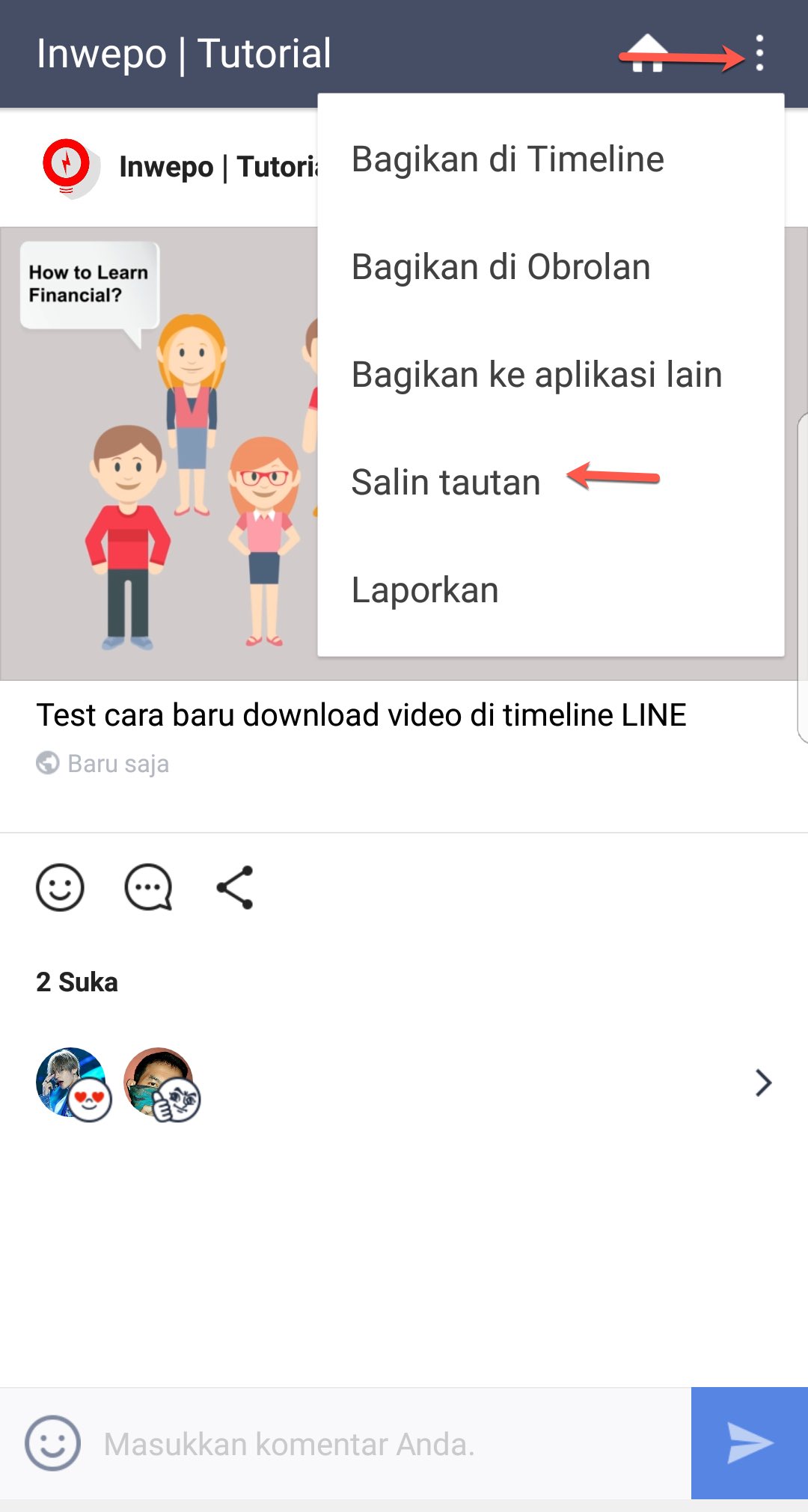 Cara Baru Download Video di LINE TIMELINE