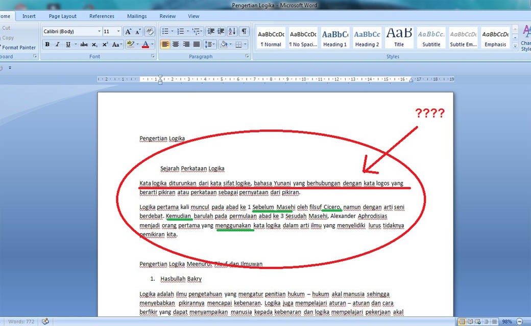 Cara Menghilangkan Garis Merah Hijau di Microsoft Word