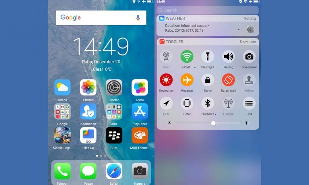 Cara Mengubah Tampilan Xiaomi Seperti iPhone iOS 11