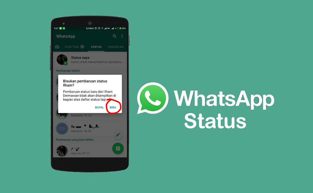 Cara Menyembunyikan Update Status Story Teman di WhatsApp