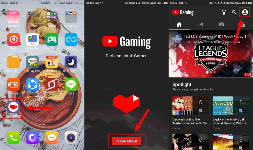 C Live Streaming Game di YouTube Android 2