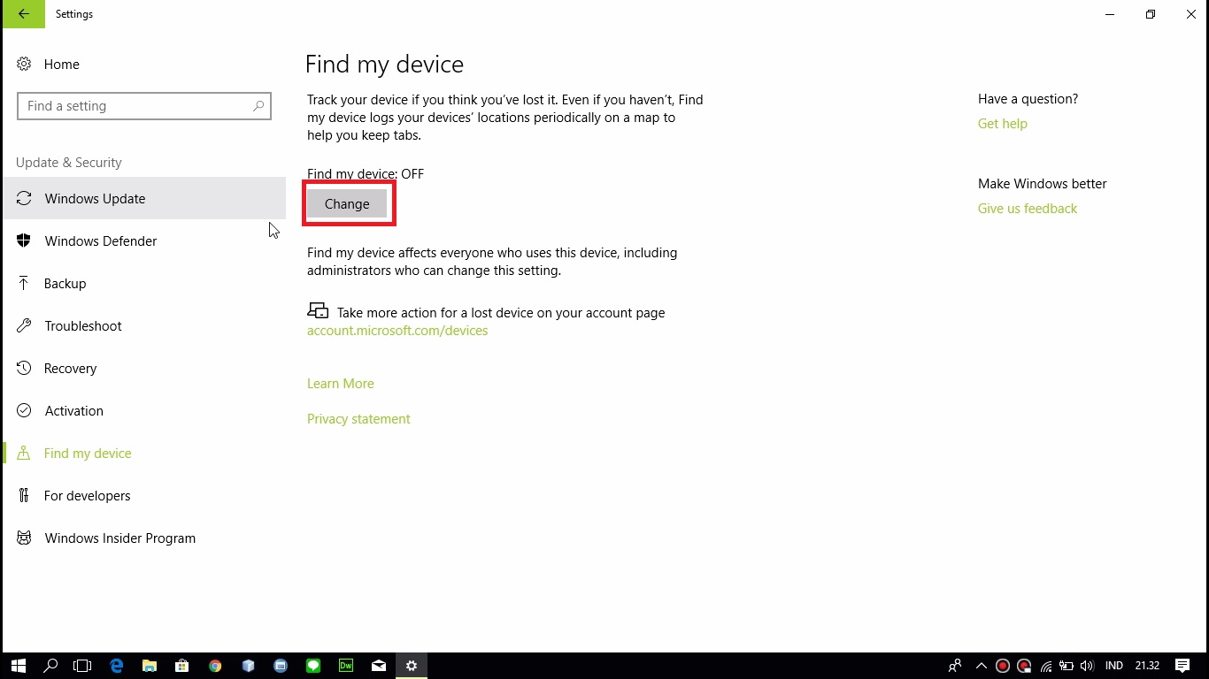 Cara Mengaktifkan Find My Device di Windows 10 Agar Laptop Tidak Hilang 4