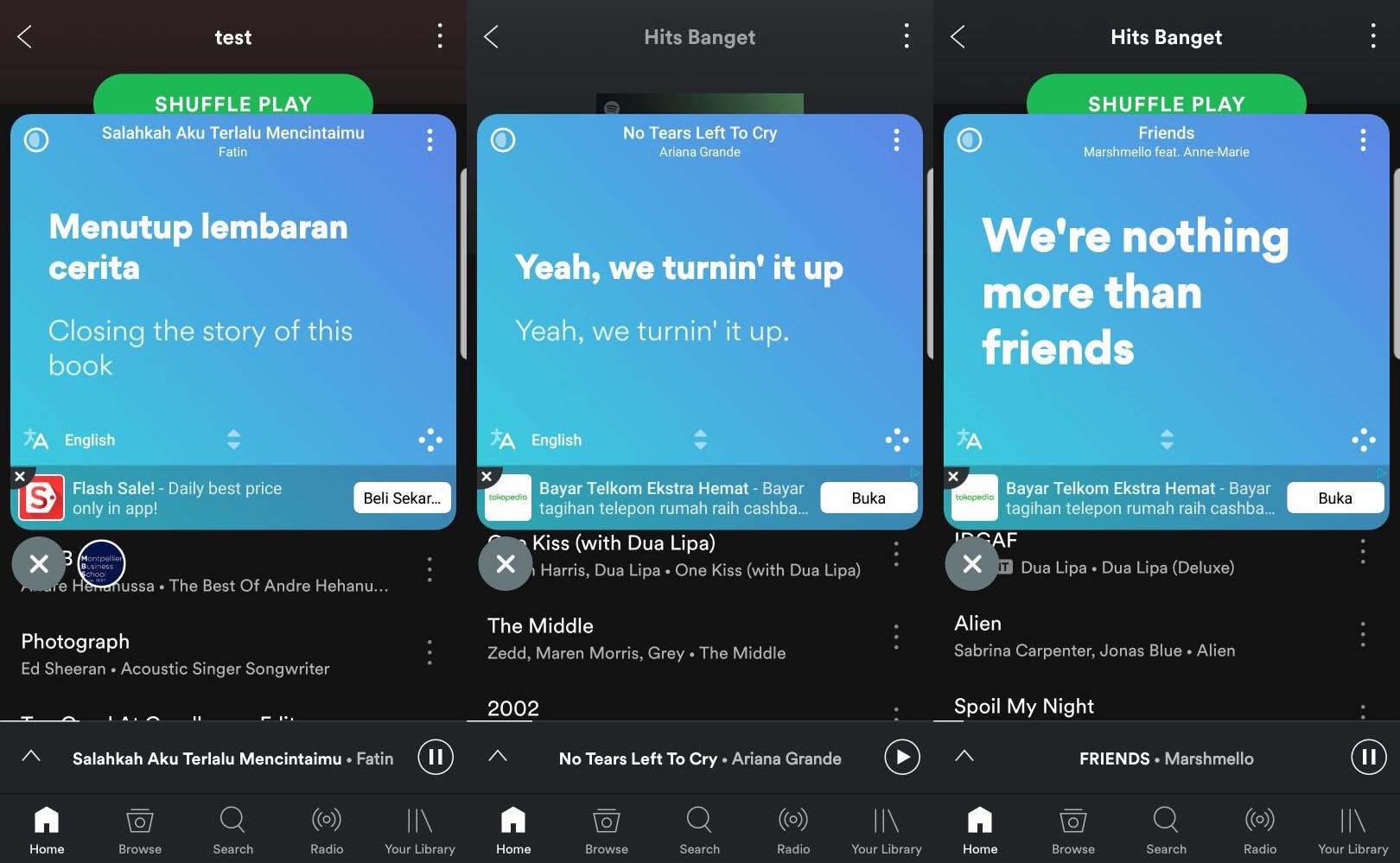 C Menampilkan Lirik Lagu di Spotify Android iOS 3