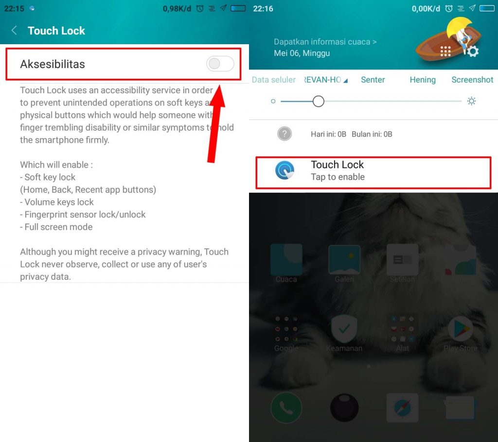 Cara Menonaktifkan Mengunci Fungsi Touchscreen di Android 4