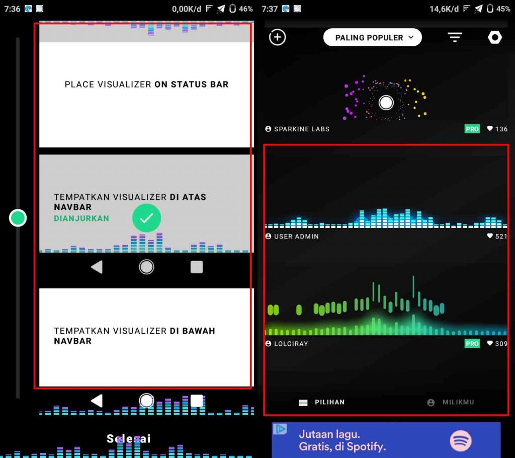 Cara Menambahkan Music Visualizer Keren di Navbar Android 4