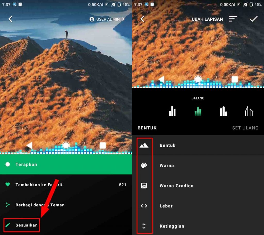 Cara Menambahkan Music Visualizer Keren di Navbar Android 5