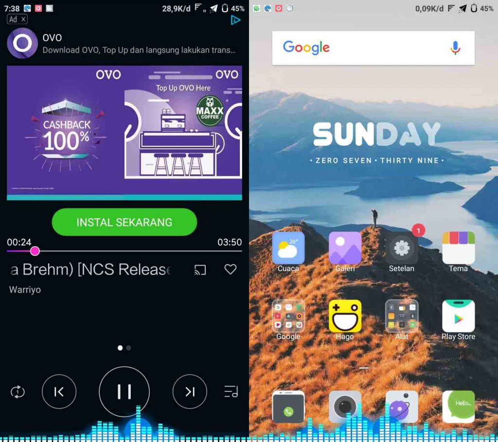 Cara Menambahkan Music Visualizer Keren di Navbar Android 8