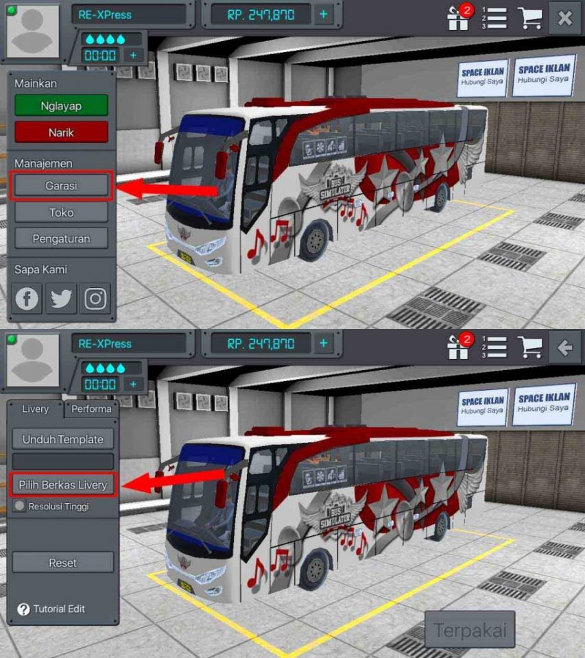 Cara Mengganti Livery di Game Bus Simulator Indonesia 4