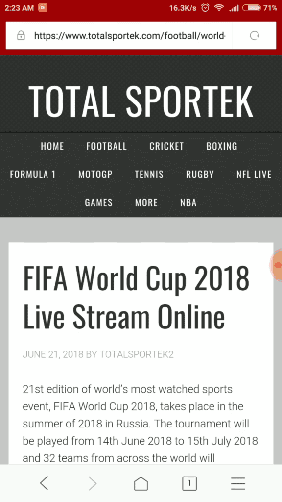 Cara Nonton Live Streaming Bola Piala Dunia Android iOS 2
