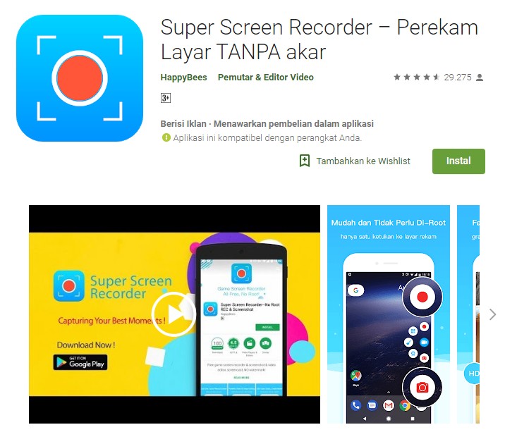 Aplikasi Screen Recorder Terbaik di Android 5