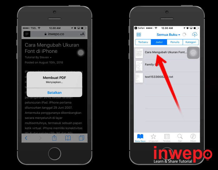 Cara Menyimpan Halaman Web Menjadi PDF di iPhone 4
