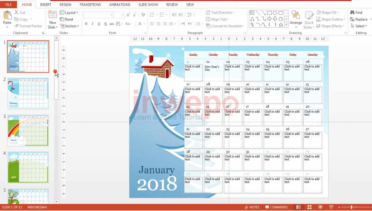 Cara Mudah Membuat Kalender di PowerPoint 3