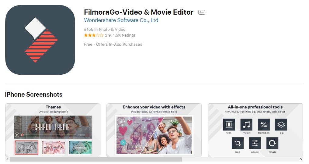 Aplikasi Video Editor Terbaik untuk iPhone 4FilmoraGo