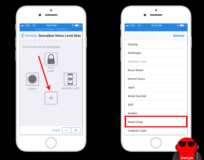 Cara Menambahkan Tombol Restart di iPhone iOS 11 4