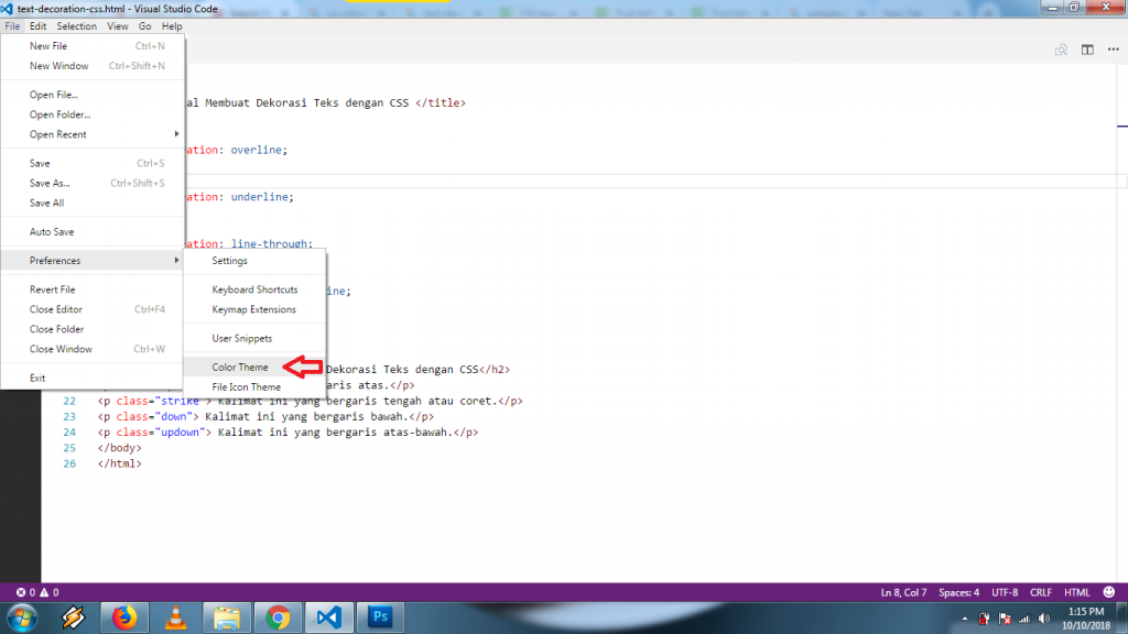 Cara Custom Tampilan Tema di Visual Studio Code 1