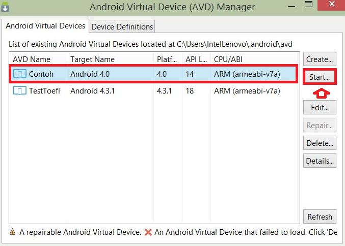 Cara Membuat Android Virtual Device AVD di Eclipse 5