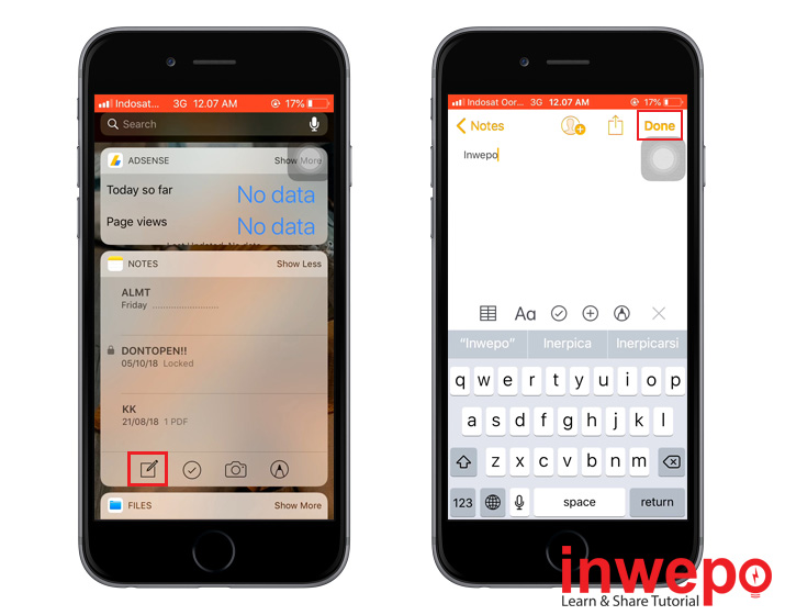 Cara Membuat Catatan Baru dari Lock Screen di iPhone iOS 11 4