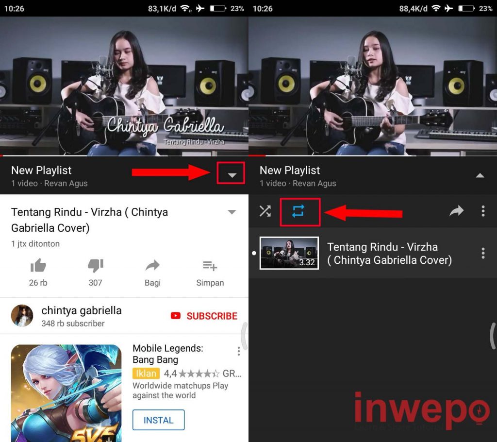 Cara Memutar Video Youtube Berulang ulang di Android 8