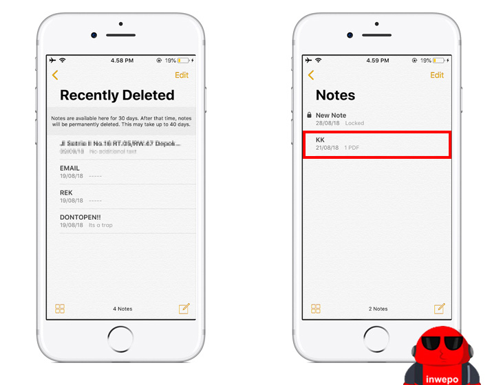 Cara Mengembalikan Catatan Notes yang Terhapus di iPhone 3