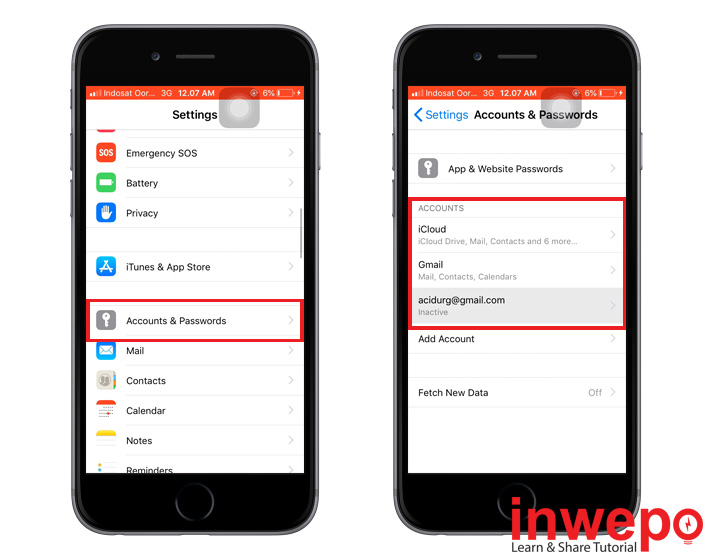 Cara Menghapus Akun Email di iPhone iOS 11 1