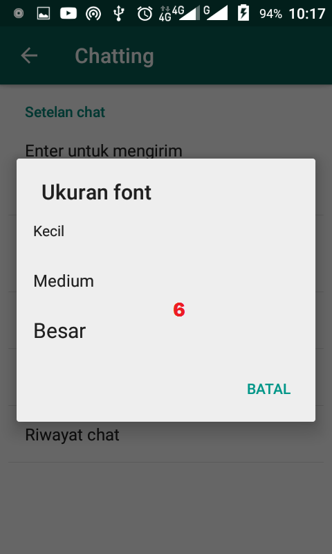 Cara Mengubah Ukuran Font Teks WA di Android 6