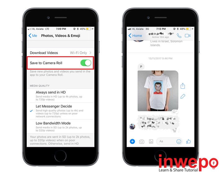 Cara Menyimpan Gambar Secara Otomatis dari FB Messenger di iPhone 2