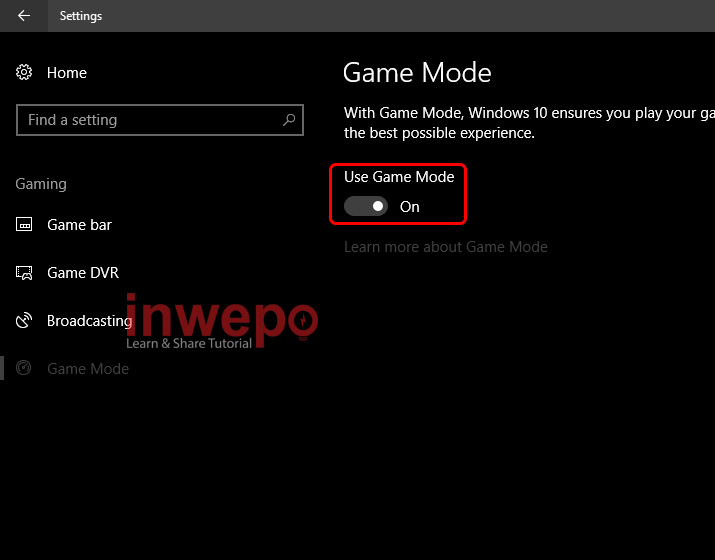 Cara Mengaktifkan Game Mode di Windows 10 4438