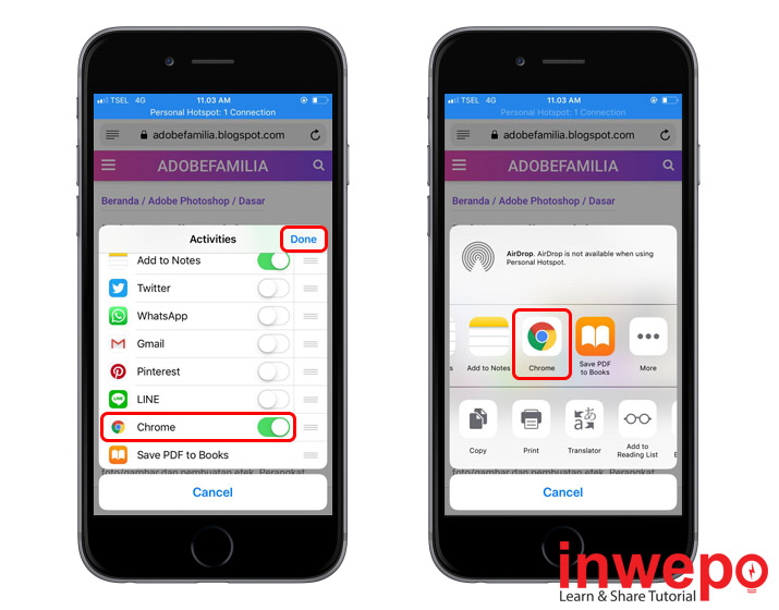Cara Menambahkan Bookmark Safari ke Chrome iPhone 2