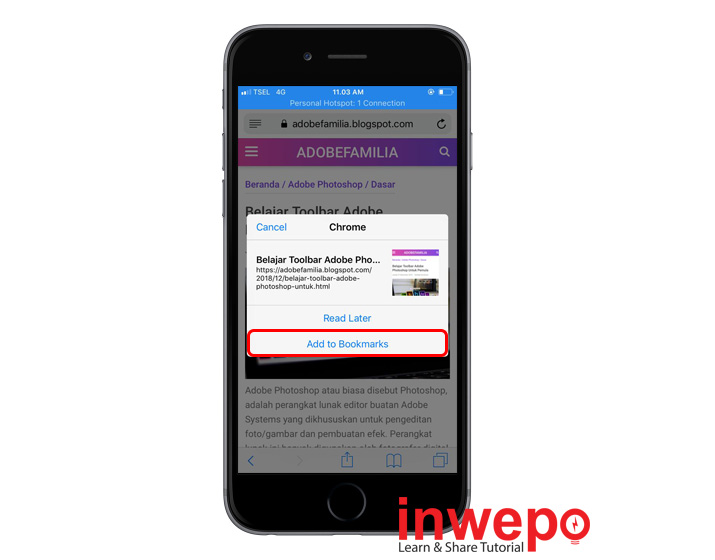 Cara Menambahkan Bookmark Safari ke Chrome iPhone 3