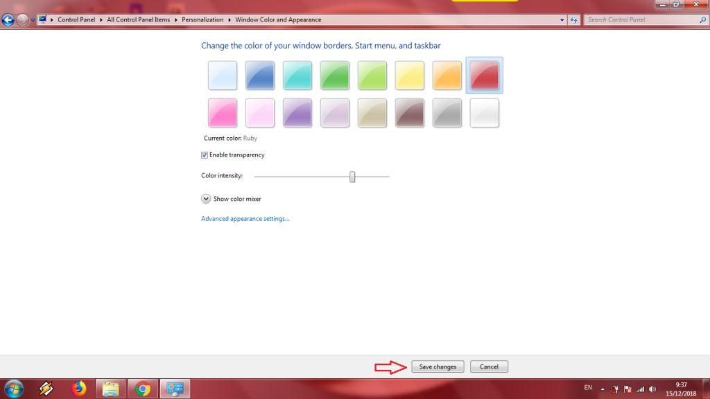 Cara Mengubah Warna Taskbar di Windows 7 3
