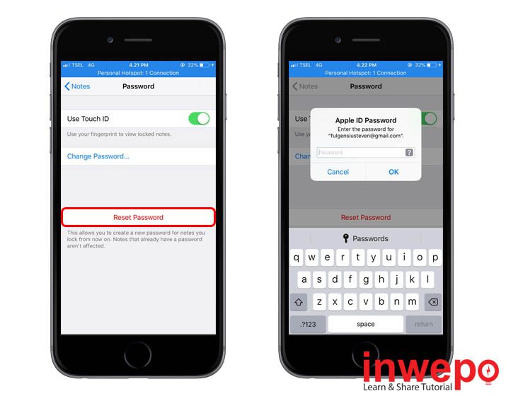 Cara Reset Password Aplikasi Notes di iPhone 2