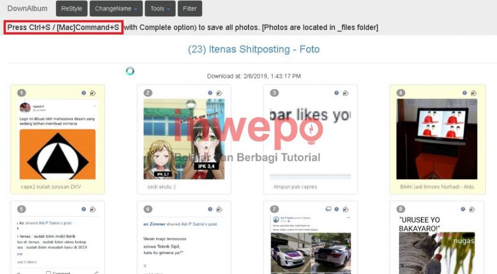 Cara Mudah Download Album Foto Facebook Orang Lain - Inwepo