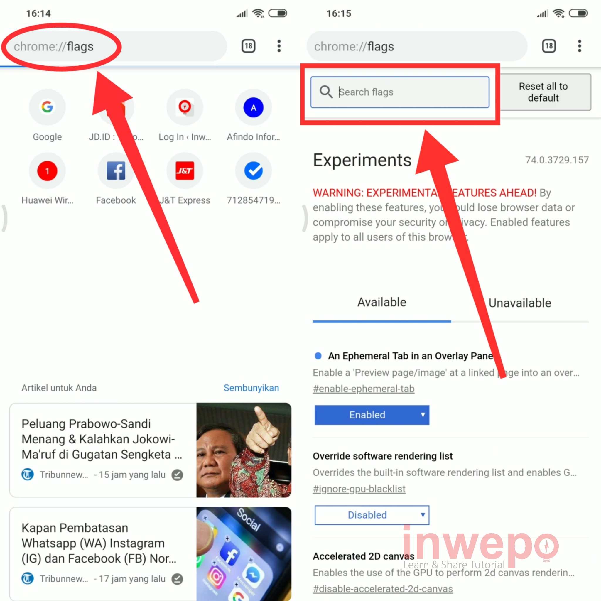 Cara Mengaktifkan History Navigation Gesture Di Chrome Android