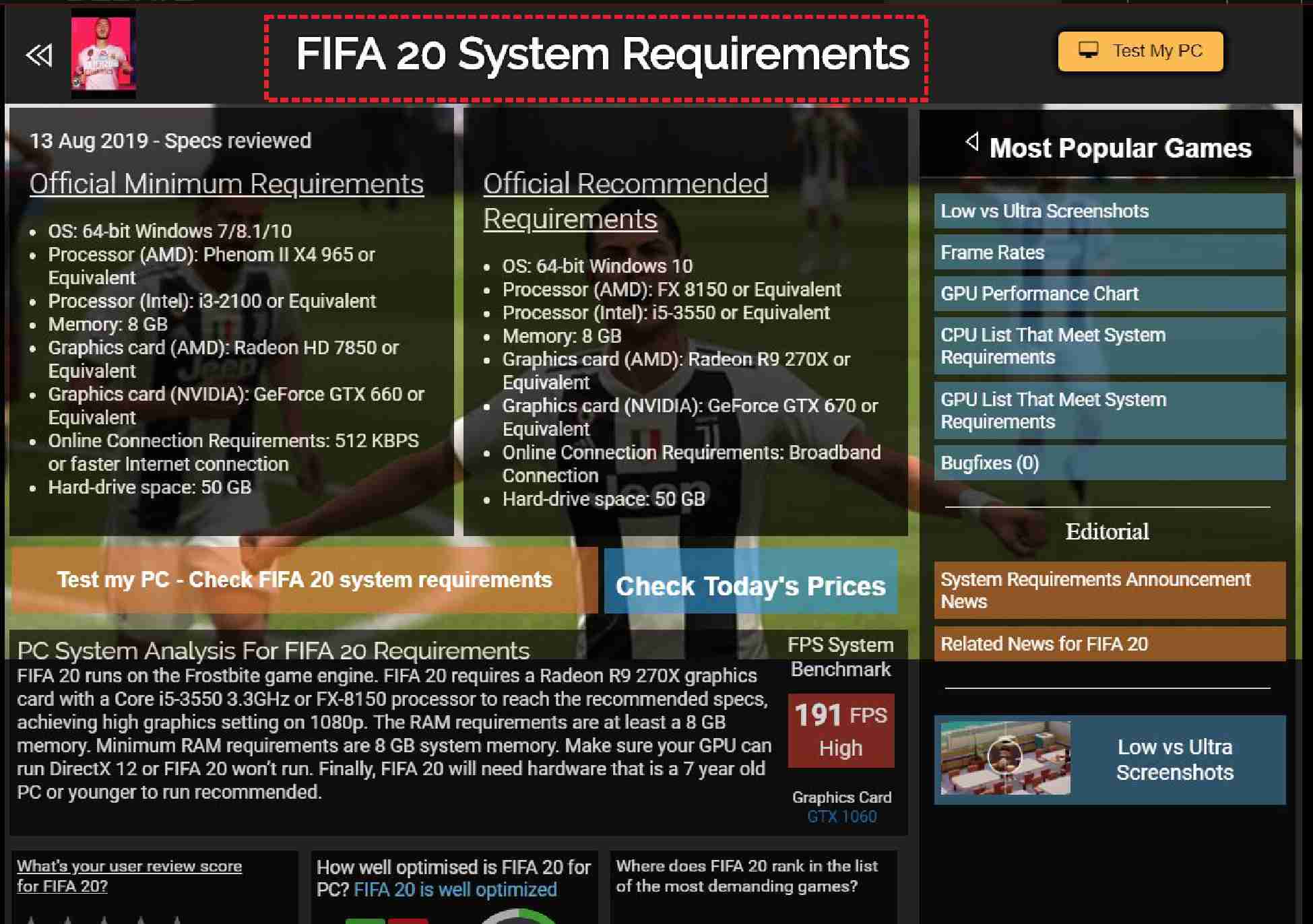 Your system requirements