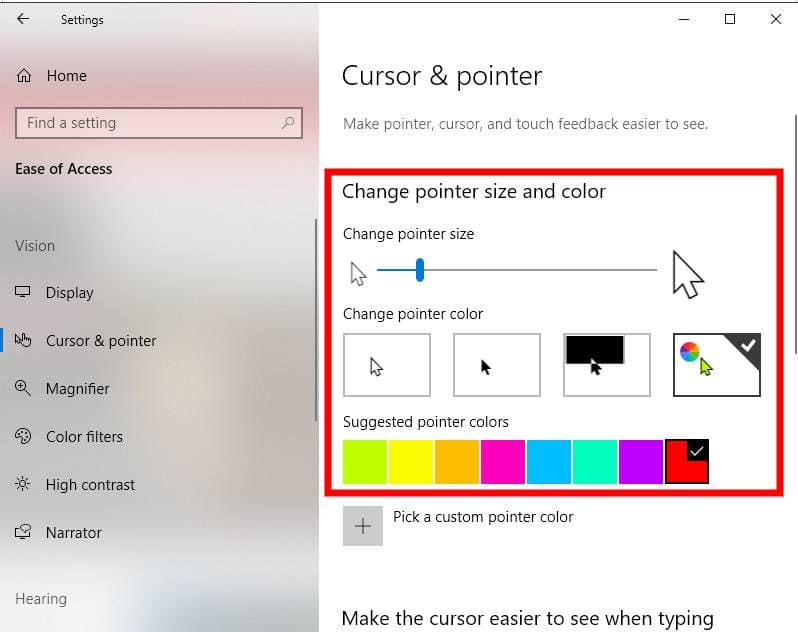 Cara Mengganti Warna dan size Pointer Mouse di Windows 10
